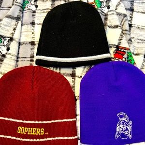 Lot of 3 Beanie Hats - Minnesota Gophers Winona Honda